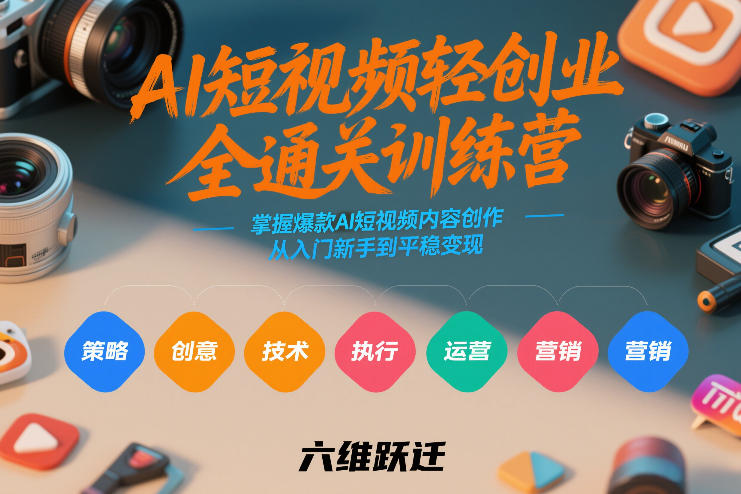 AI短视频轻创业全通关训练营，掌握爆款AI短视频内容创作，从入门新手到平稳变现的六维跃迁宝妈网-宝妈学习网-宝妈AI网-宝妈工作流网宝妈网|宝妈学习网|宝妈AI网|宝妈工作流网|宝妈扣子网