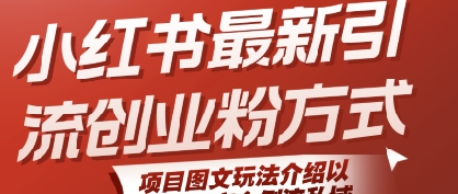小红书最新引流创业粉方式，项目图文玩法介绍以及如何安全倒流私域|宝妈创业网