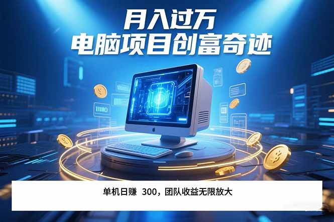 （15405期）最新电脑项目单机每天收益300+ 带有团队管道收益 可无限放大 月入过万…|宝妈创业网