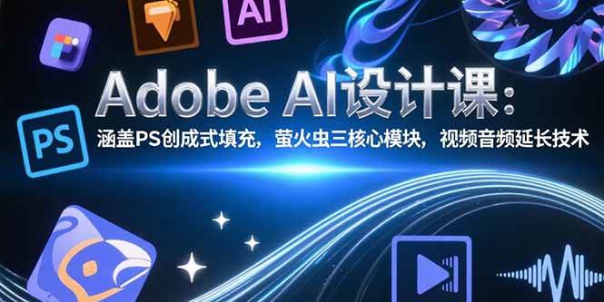 （15469期）Adobe AI设计课：涵盖PS创成式填充，萤火虫三核心模块，视频音频延长技术|宝妈创业网