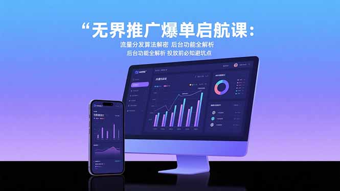 无界推广爆单启航课：流量分发算法解密 后台功能全解析 投放前必知避坑点|宝妈创业网