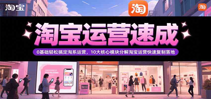 淘宝运营速成，0基础轻松搞定网店运营，10大核心模块分解快速复制落地（更新）|宝妈创业网