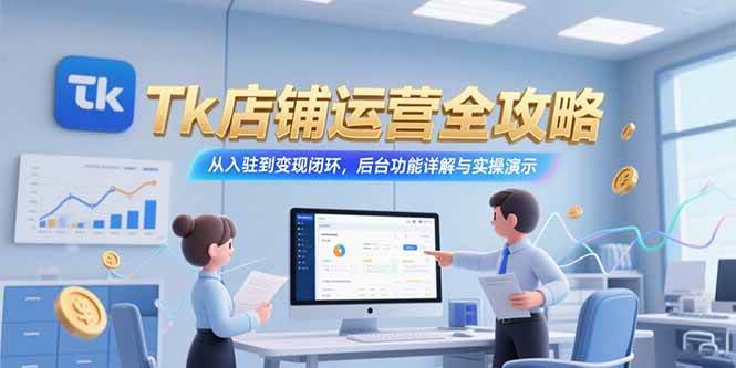 （15345期）Tk店铺运营全攻略，从入驻到变现闭环，后台功能详解与实操演示|宝妈创业网