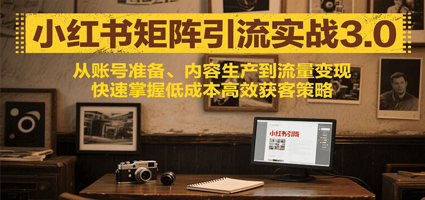 小红书矩阵引流3.0，从账号准备、内容生产到流量变现，快速掌握低成本高效获客策略|宝妈创业网