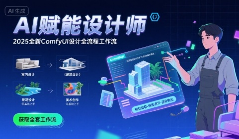 AI赋能设计师， 2025全新comfyui设计全流程工作流 ，室内-建筑-景观-美术，零基础直接上手|宝妈创业网