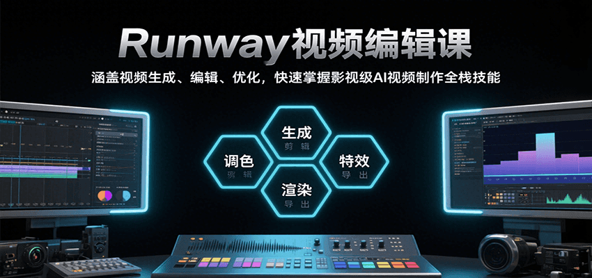 Runway视频编辑课，涵盖视频生成、编辑、优化，快速掌握影视级AI视频制作全栈技能|宝妈创业网