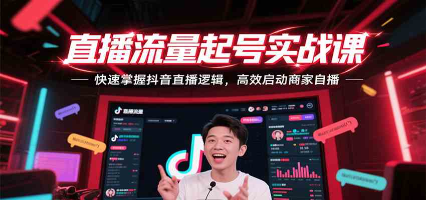 直播流量起号实战课，快速掌握抖音直播逻辑，高效启动商家自播|宝妈创业网