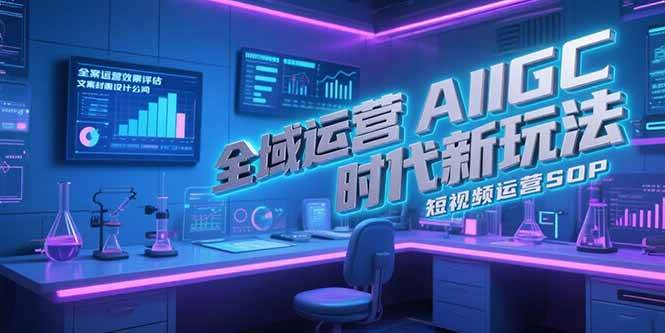 （15327期）全域运营AIGC时代新玩法，文案封面设计公式，短视频运营SOP|宝妈创业网