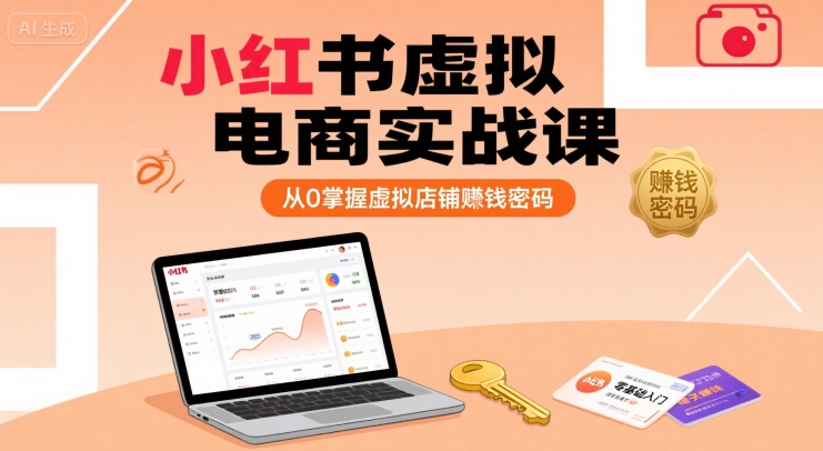 小红书虚拟电商实战课，从0掌握虚拟店铺賺钱密码|宝妈创业网