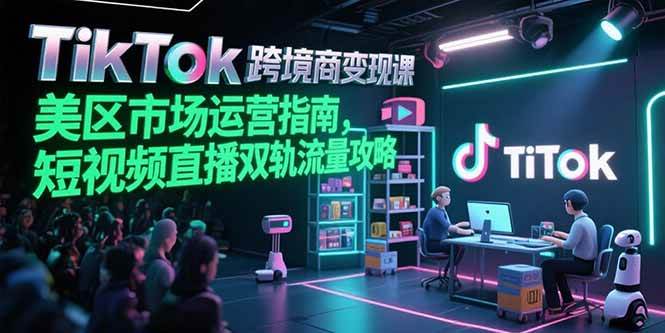（15344期）TikTok跨境电商变现课，美区市场运营指南，短视频直播双轨流量攻略|宝妈创业网