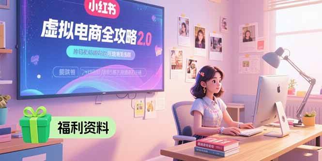 （15387期）虚拟电商全攻略2.0，开店选品实操流程，账号定位、货源发布、笔记发布技巧|宝妈创业网