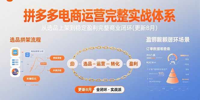 （15579期）拼多多电商运营完整实战体系，从选品上架到稳定盈利完整商业闭环(更新8月)|宝妈创业网