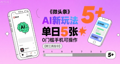 微头条AI新玩法，小白单日5张+，0门槛手机可操作【附工具指令】|宝妈创业网