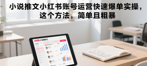 小说推文小红书账号运营快速爆单实操，这个方法，简单且粗暴|宝妈创业网
