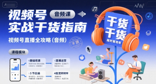 视频号实战干货指南，视频号直播全攻略（音频）|宝妈创业网