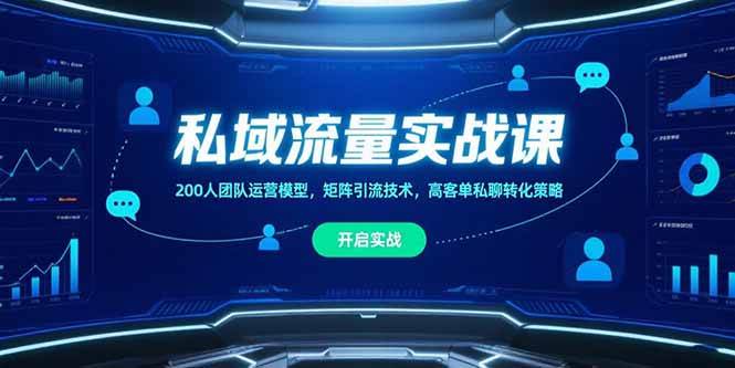 （15403期）私域流量实战课，200人团队运营模型，矩阵引流技术，高客单私聊转化策略|宝妈创业网