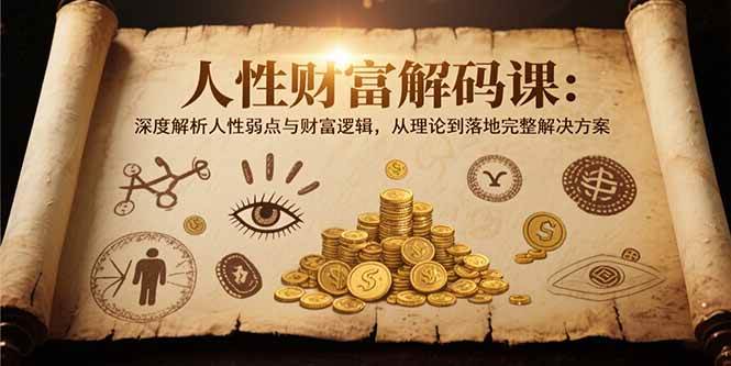 （15434期）人性财富解码课6.0：深度解析人性弱点与财富逻辑，理论到落地完整解决方案|宝妈创业网