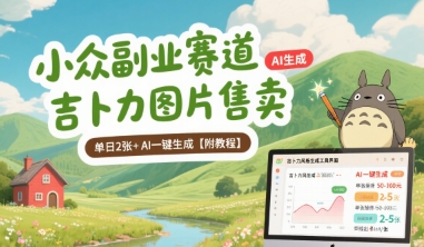 小众副业赛道 吉卜力图片售卖 单日2张+ AI一键生成【附教程】|宝妈创业网