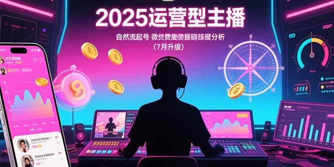 （15508期）2025运营型主播：自然流起号，微付费投放技巧，罗盘数据深度解析(7月更新)|宝妈创业网