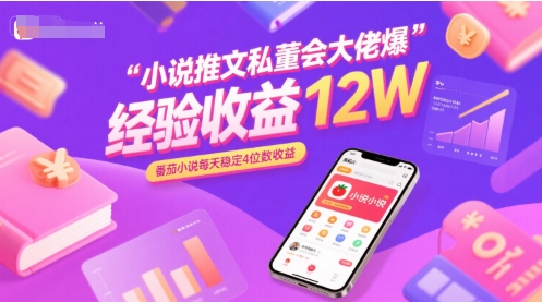 小说推文私董会大佬爆单经验分享收益12W，番茄小说每天稳定4位数收益|宝妈创业网