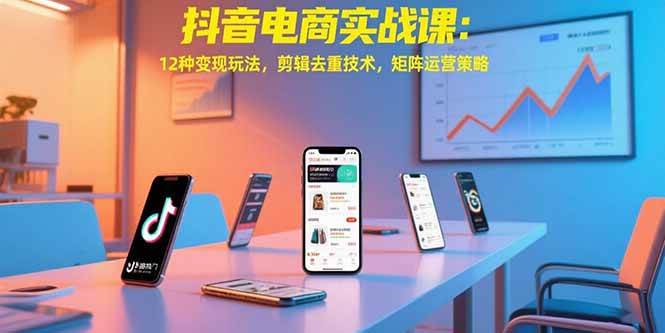 （15478期）抖音电商实战课：12种变现玩法，剪辑去重技术，矩阵运营策略|宝妈创业网