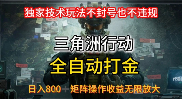 三角洲最新全自动G机，独家技术玩法，不封号也不违规， 日入8张+可矩阵操作，收益无限放大【揭秘】|宝妈创业网