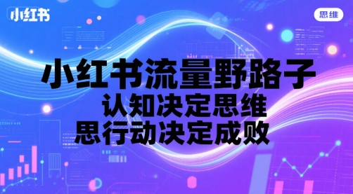 小红书流量野路子，认知决定思维，思维决定行动，行动决定成败|宝妈创业网