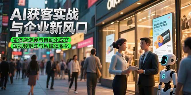 （15348期）AI获客实战与企业新风口，实体店逆袭与自动化成交 短视频矩阵与私域体系化|宝妈创业网