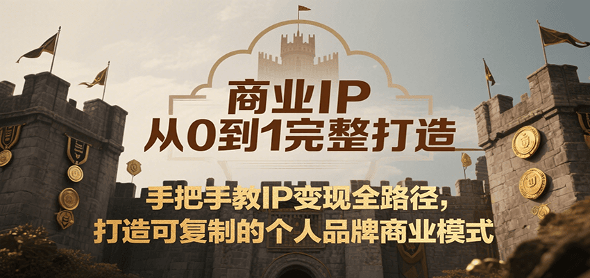 商业IP从0到1完整打造，手把手教IP变现全路径，打造可复制的个人品牌商业模式|宝妈创业网