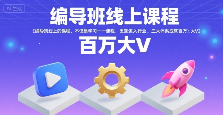 编导班线上课程，不仅是学习一门课程，更是进入一个行业，三大体系成就百万大V|宝妈创业网
