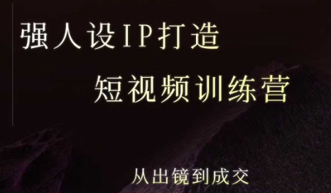 强人设ip打造课，8月最新5天短视频ip训练营，从出镜到成交|宝妈创业网