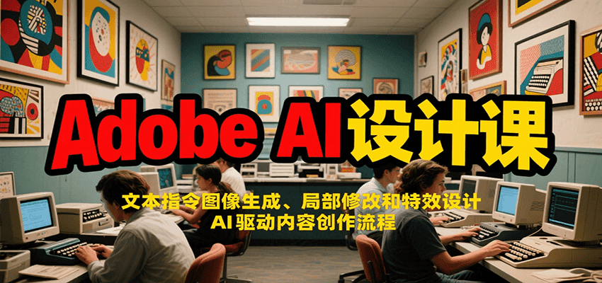 Adobe AI设计课：文本指令图像生成、局部修改和特效设计，AI驱动内容创作流程|宝妈创业网