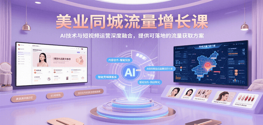 美业同城流量增长课，AI技术与短视频运营深度融合，提供可落地的流量获取方案|宝妈创业网
