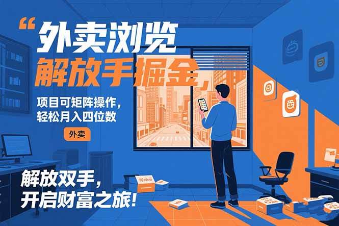 （15440期）外卖浏览掘金项目 可矩阵操作 轻松日入500+|宝妈创业网