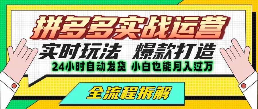 拼多多最新实战运营高投产：长久稳定项目，单店利润一天三位数|宝妈创业网