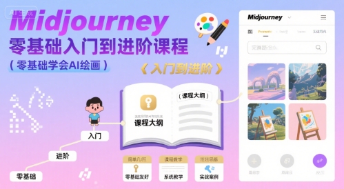 midjourney零基础入门到进阶课程，零基础学会AI绘画|宝妈创业网