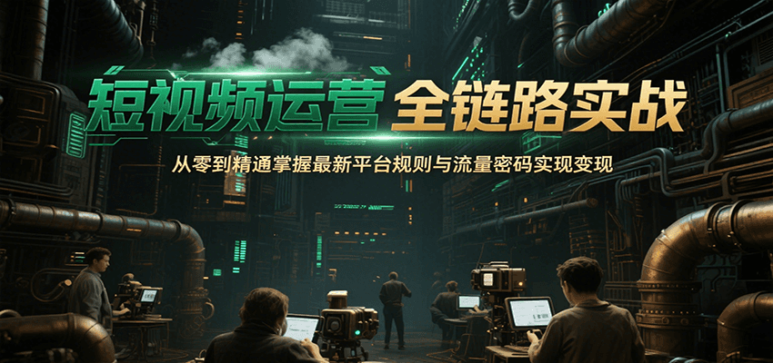 短视频运营全链路实战，从零到精通掌握最新平台规则与流量密码实现变现|宝妈创业网